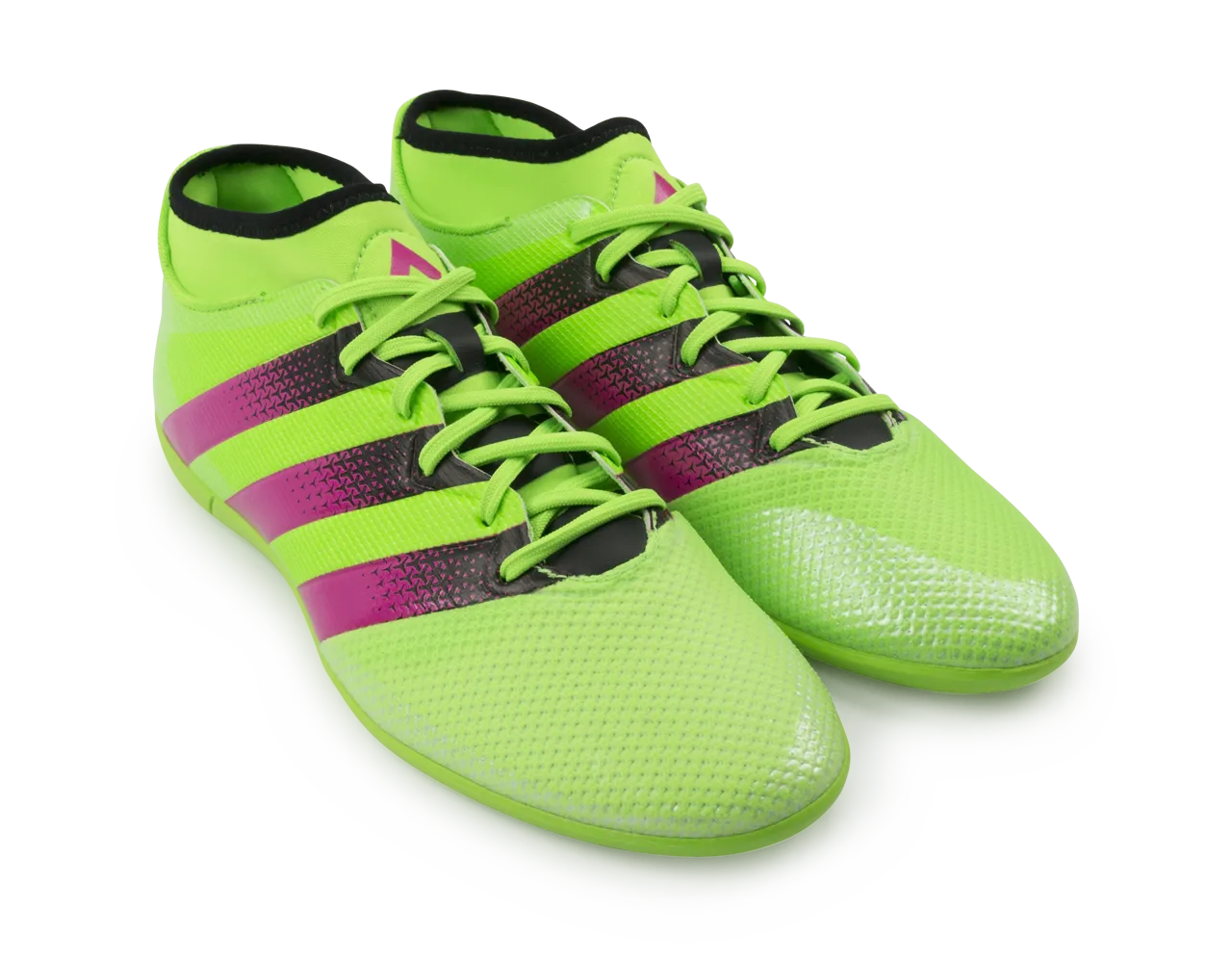 adidas Men's ACE 16.3 Primemesh Indoor Soccer Shoes Solar Green/Shock Pink/Black