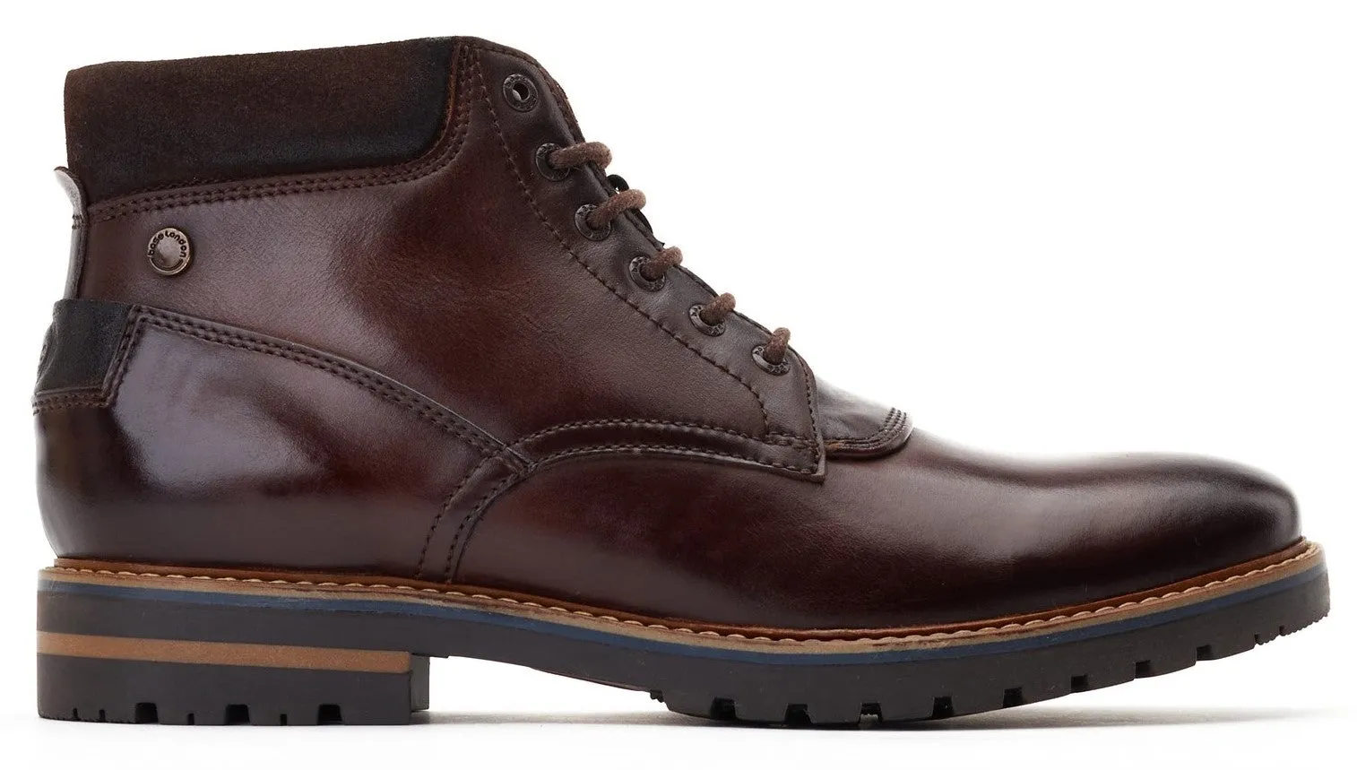 Base London Hawkins Washed Mens Leather Lace Up Boot