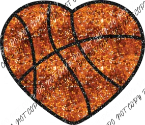 Basketball Heart Faux Sequin DTF Transfer