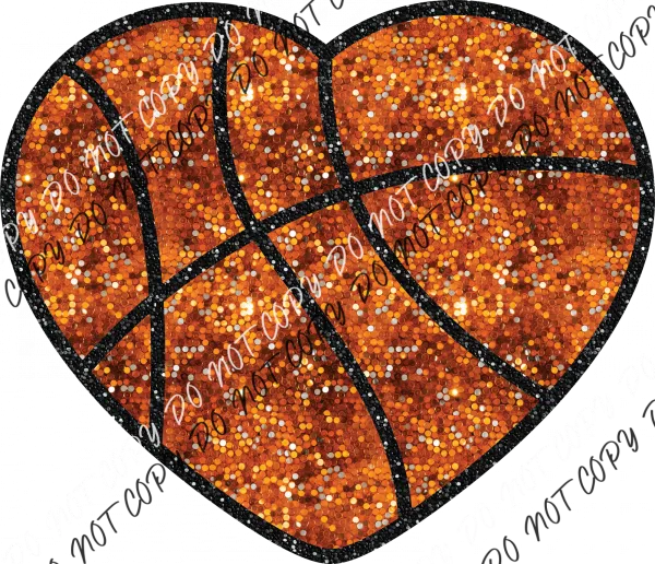 Basketball Heart Faux Sequin DTF Transfer