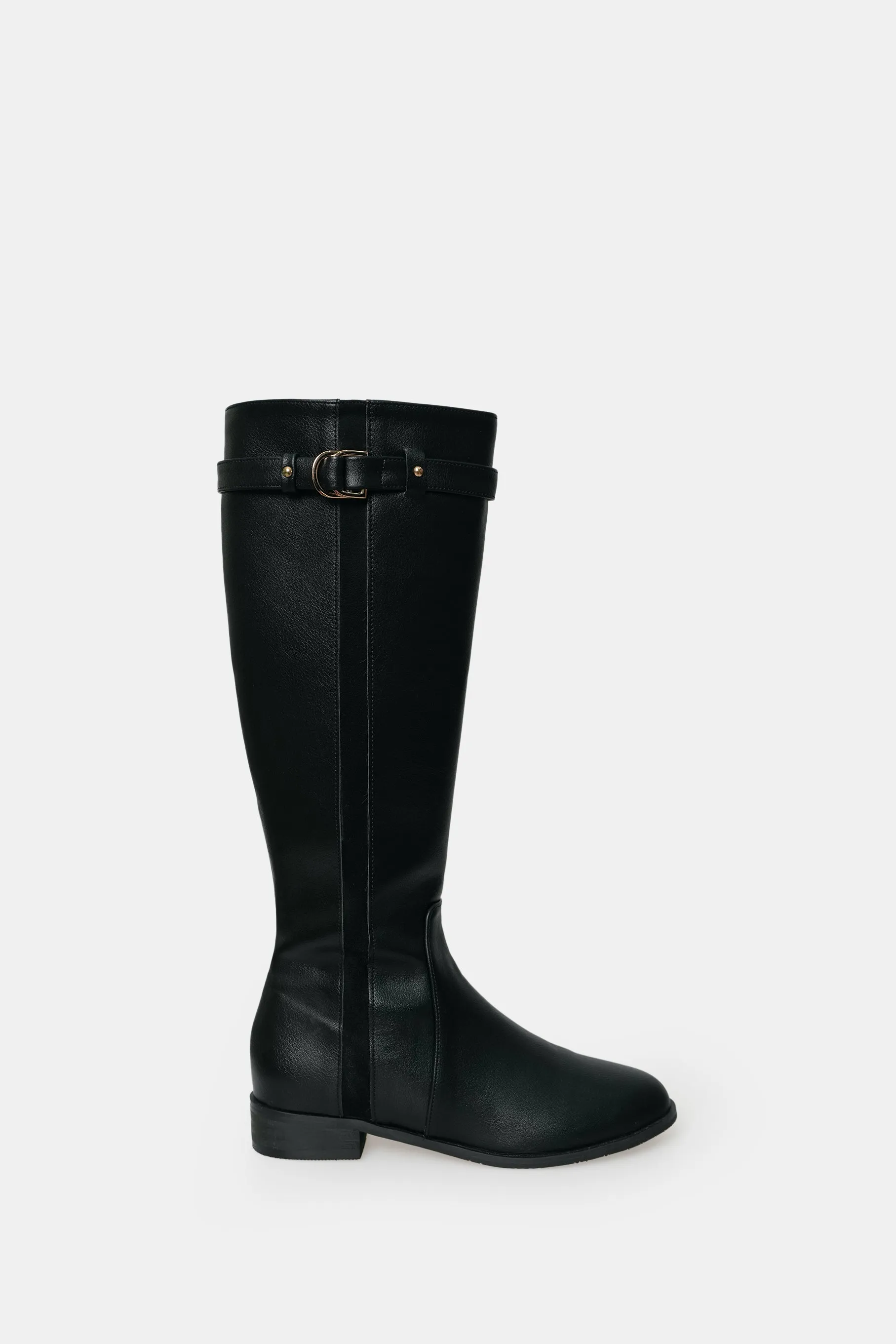 Becky Buckle Boots, Black