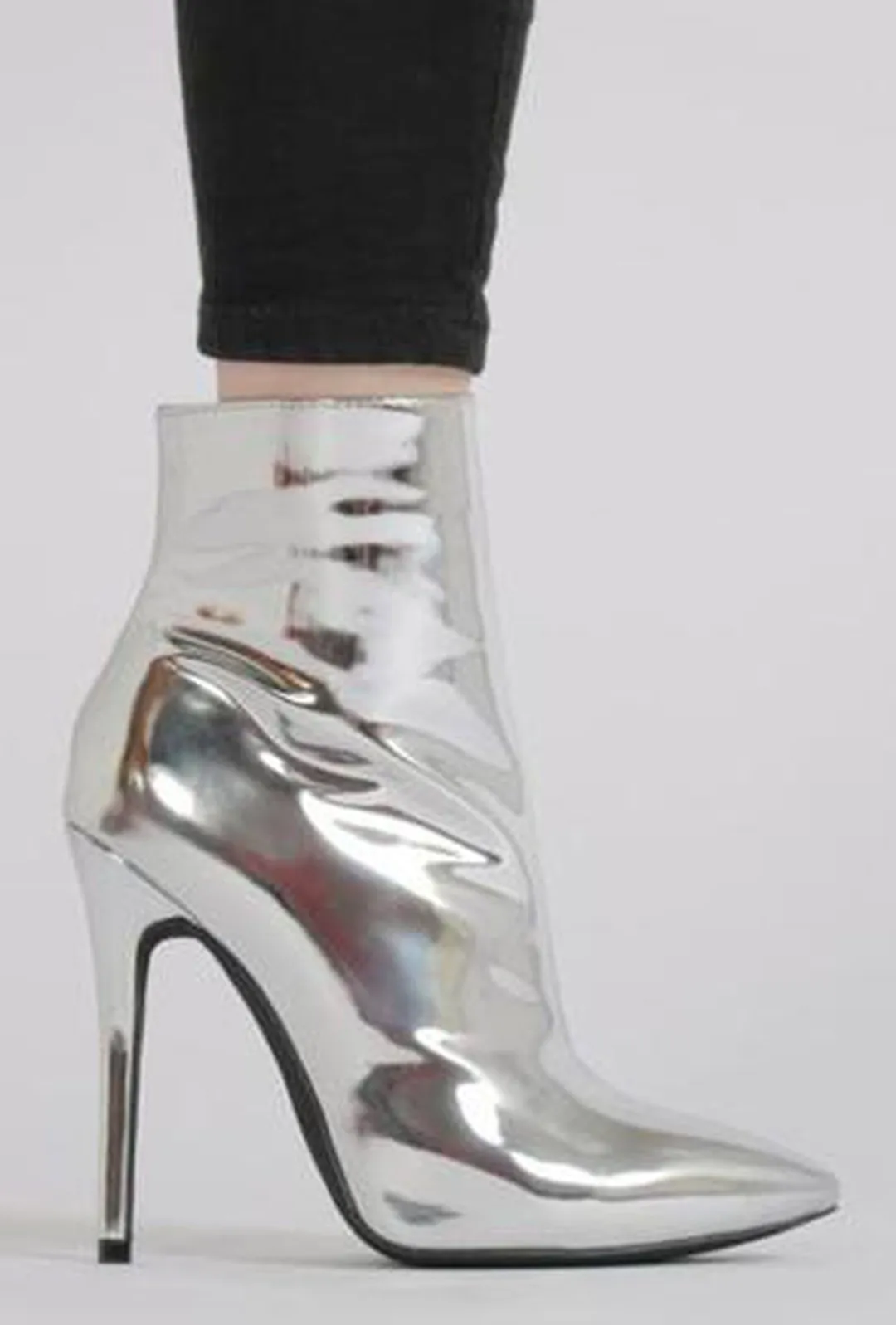 BRIGITTE - METALLIC ANKLE BOOTS