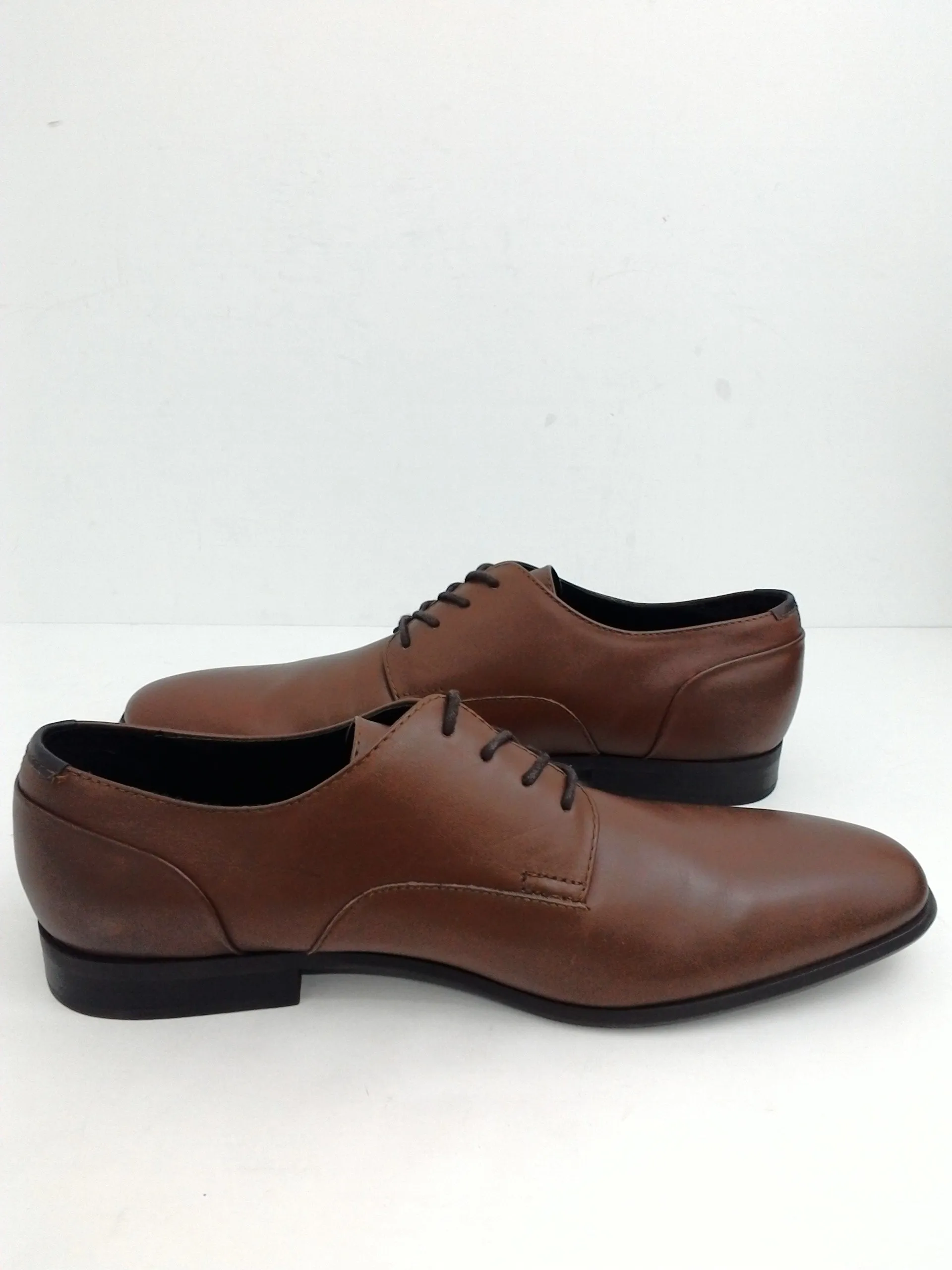 Calvin Klein Men's Lucca Brown Leather Oxford Size 12