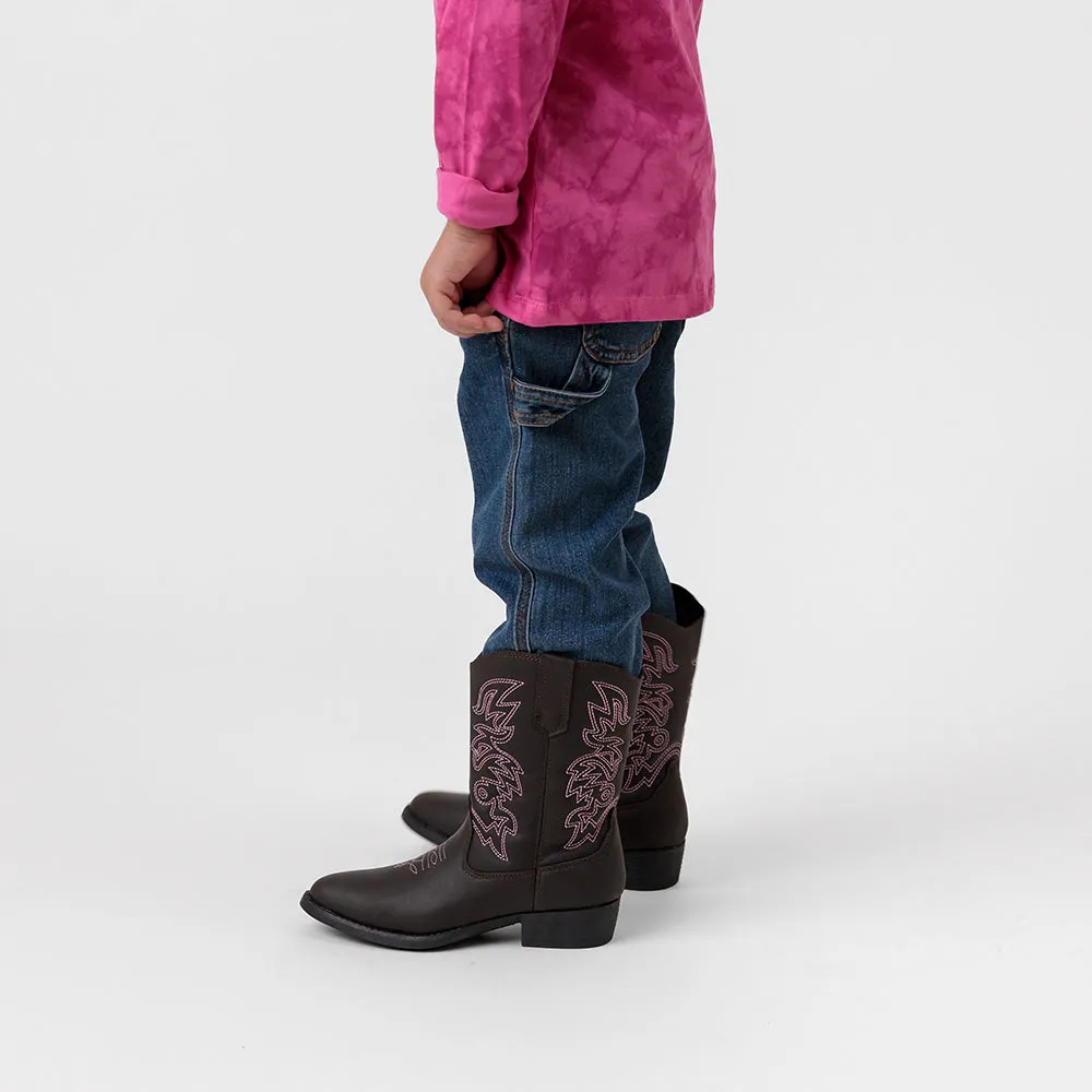 Kids' Ranch in Dark Brown/Pink