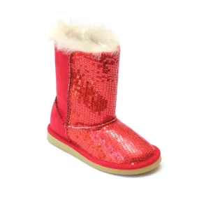 L'Amour Girls Red Sequin Boots