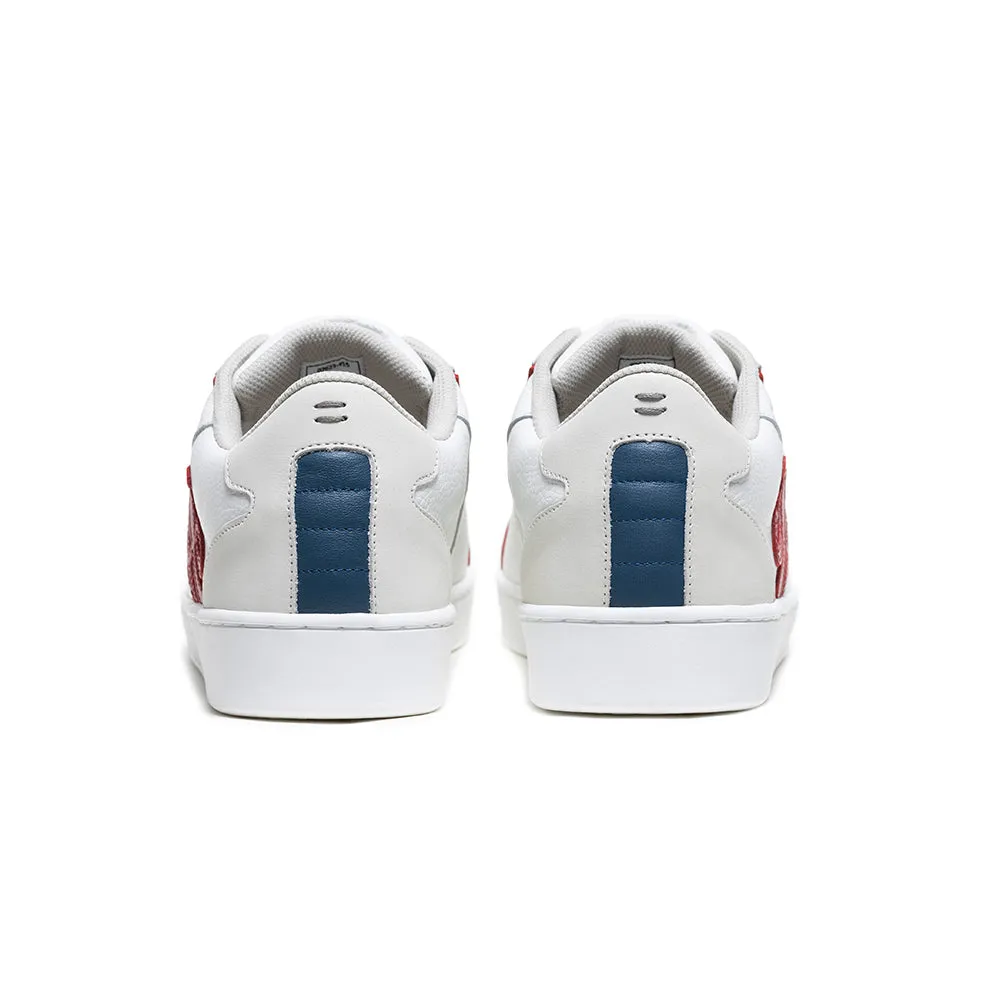 Men's Adelaide White Red Blue Leather Sneakers 02623-015