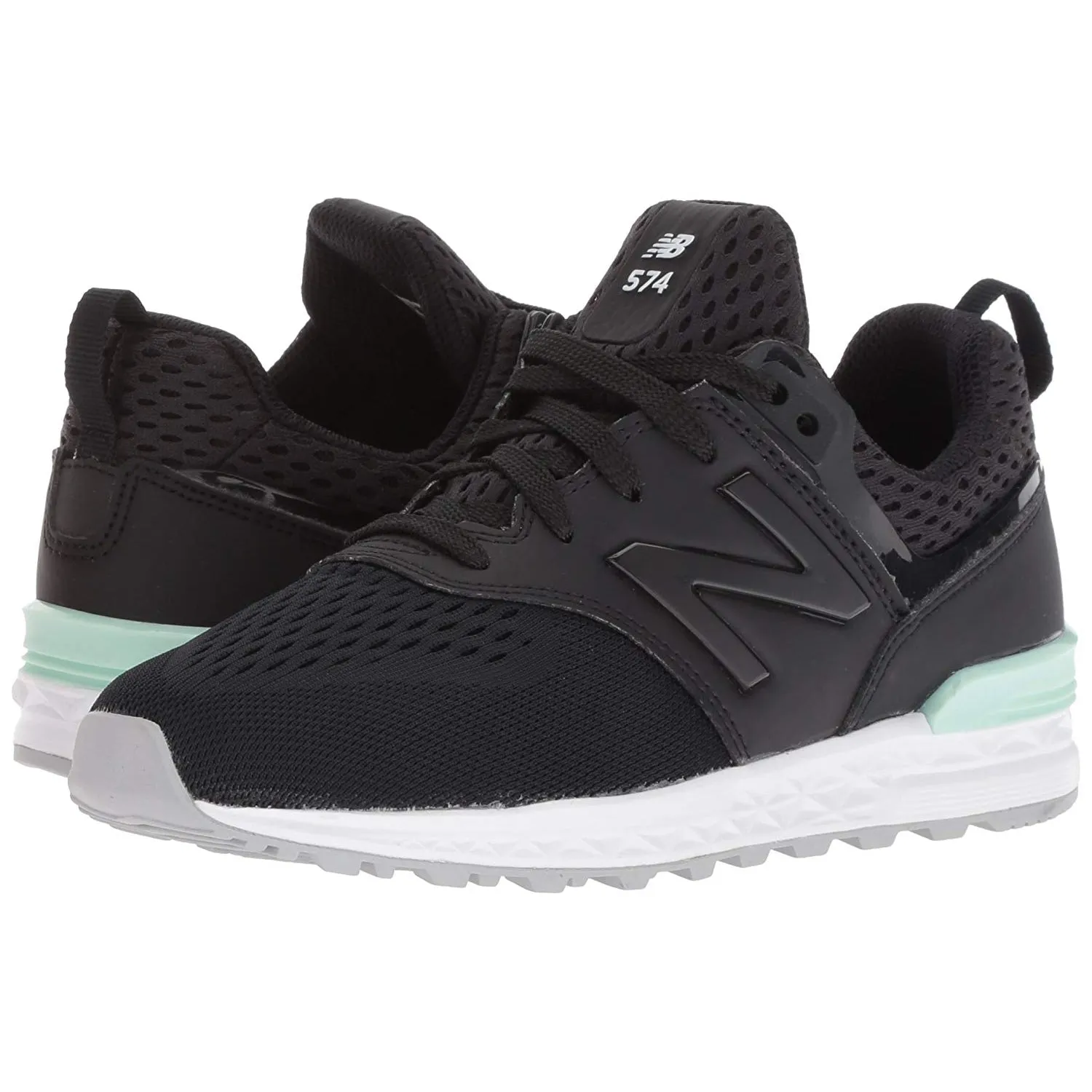 NEW BALANCE 574 Sport Kids | Black / Seafoam (GS574MB)