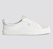 OCA Low White Premium Leather Vintage White Suede Sneaker Men