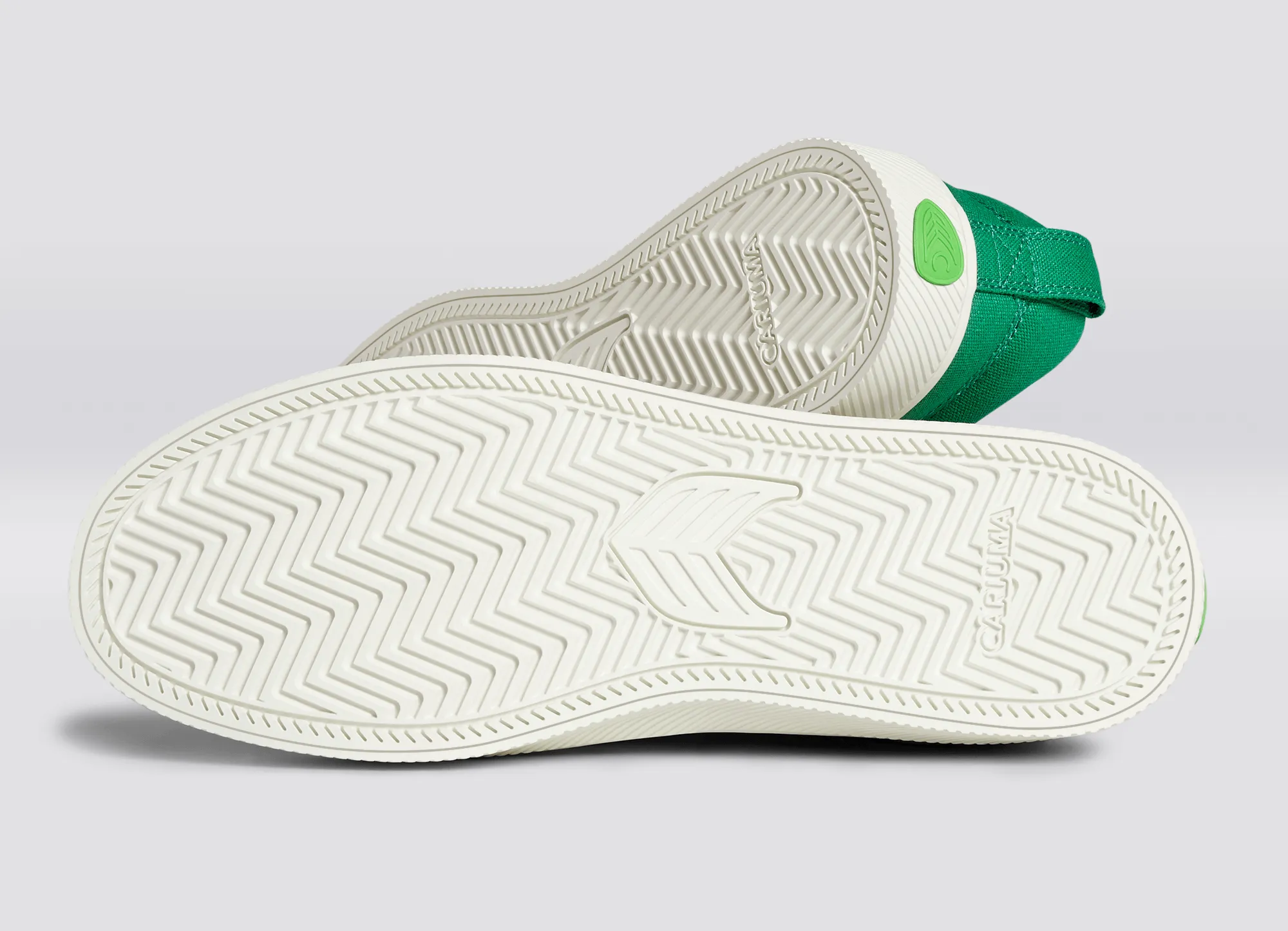 SLIP ON Green Canvas Ivory Logo Sneaker Women