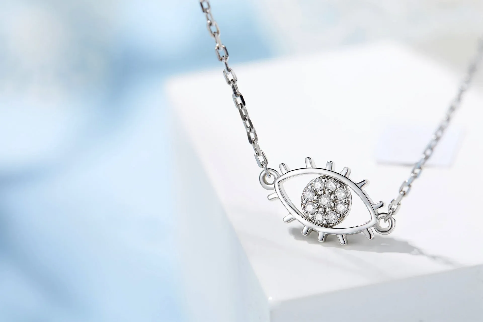 Sterling silver Kenzo inspiration eye necklace